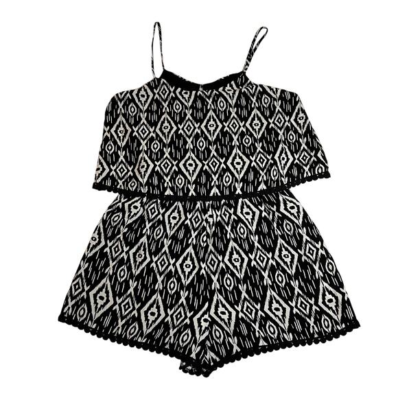 Women's Sleeveless Aztec Tribal Print Romper Size XXS Summer Festival Party - Picture 1 of 10